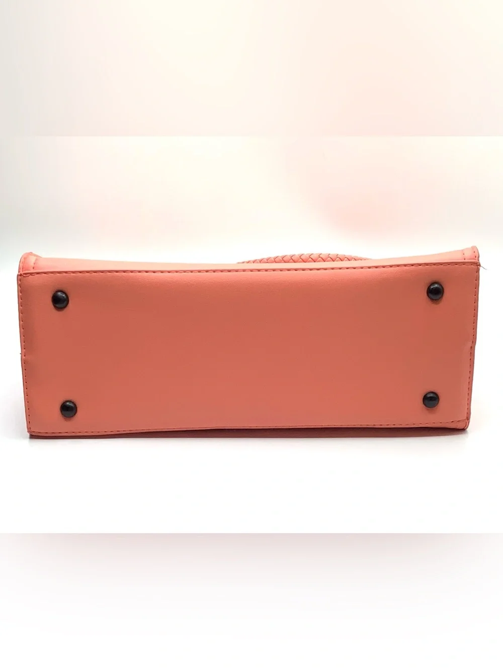 Badgley Mischka Coral Braided-Handle Tote with Top Logo